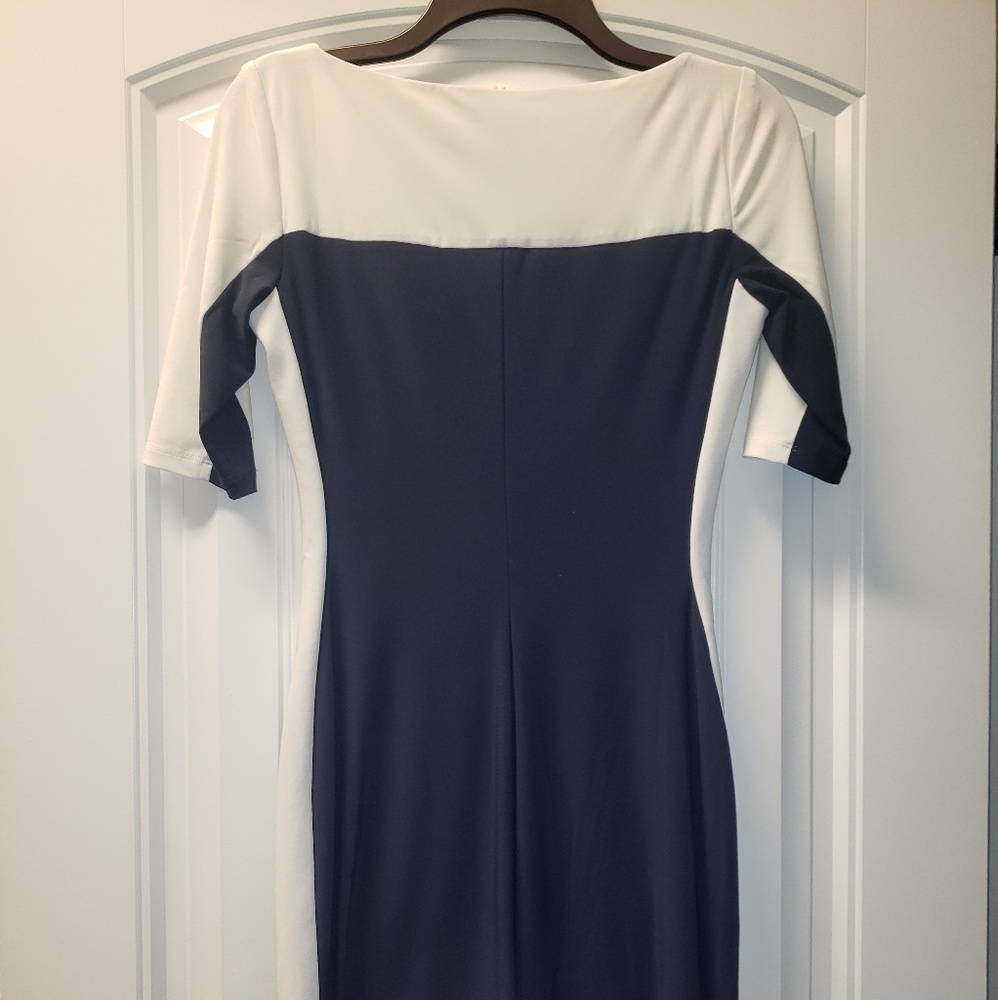 Slimming Navy/White Dress